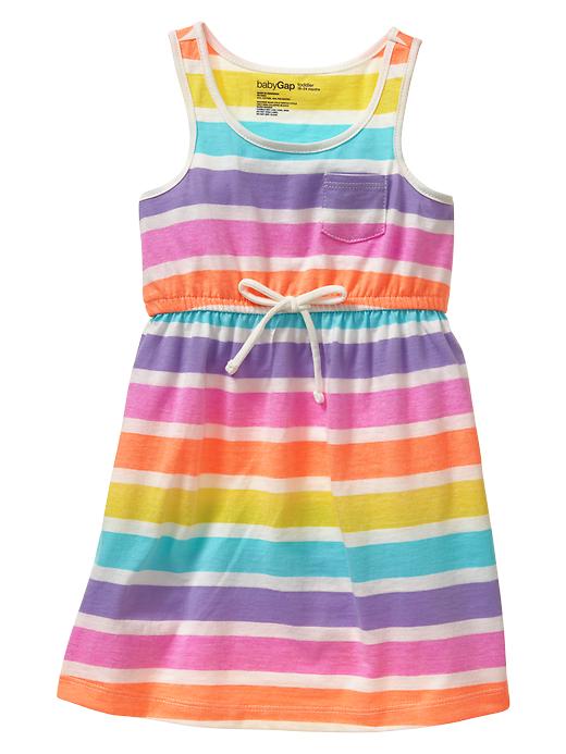 View large product image 1 of 1. Rainbow striped dress