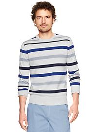 Multi-stripe crewneck sweater
