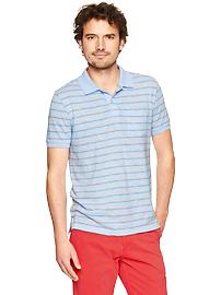 Tri-stripe slub polo