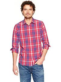 Lived-in wash oversized plaid shirt