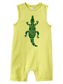 Crocodile graphic one-piece