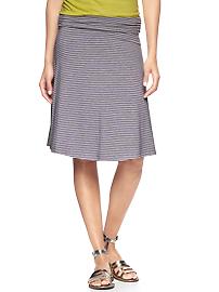 Striped foldover A-line skirt