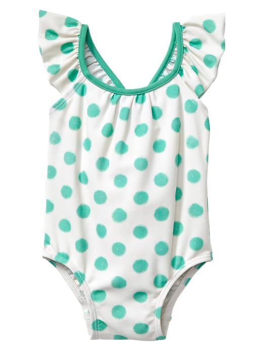 View large product image 1 of 2. Polkadot flutter one-piece