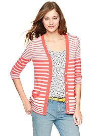Striped V-neck cardigan