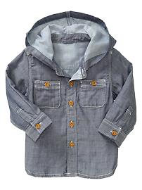 Chambray henley hoodie