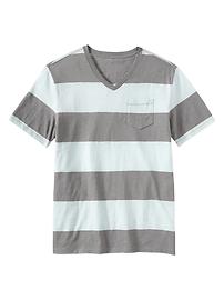 Rugby V-neck slub T