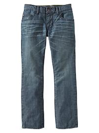 Chambray straight jeans