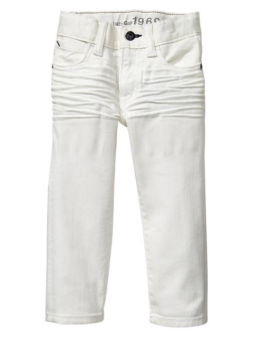 Image number 1 showing, Skinny fit white jeans