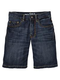 Dark wash denim shorts