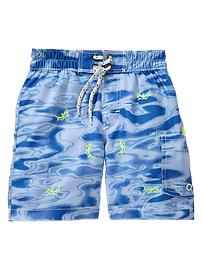 Shark wave swim trunks