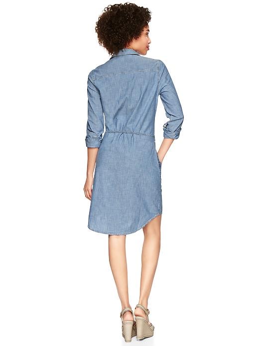 Image number 2 showing, 1969 chambray long-sleeve shirtdress
