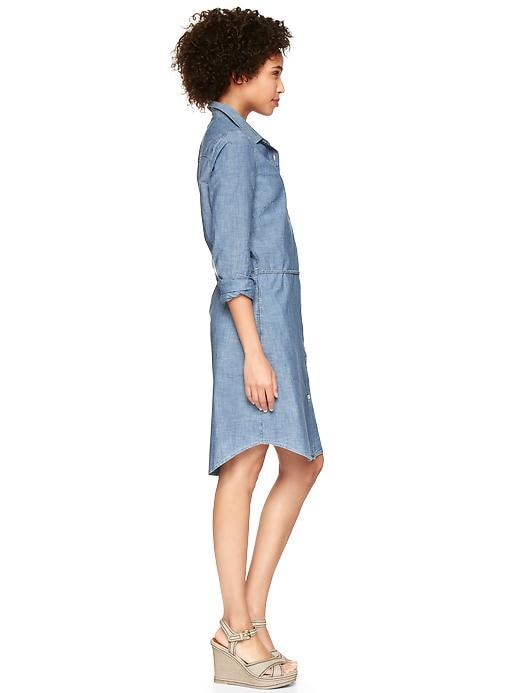 Image number 3 showing, 1969 chambray long-sleeve shirtdress