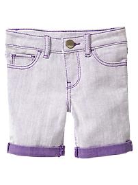 Purple weft Bermuda shorts