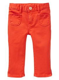 Bright scalloped pocket skimmer jeans
