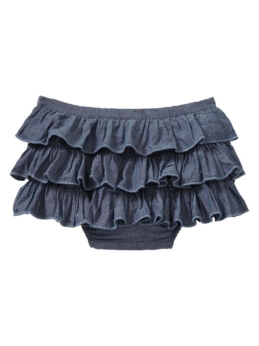 View large product image 1 of 1. Ruffle chambray bloomers