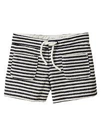 Striped patch pocket shorts