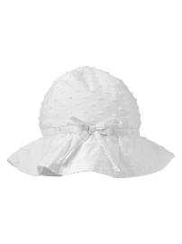 Swiss dot bow sun hat