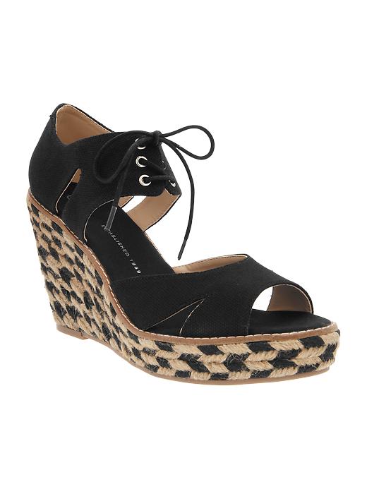 Image number 1 showing, Lace-up espadrille wedges