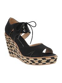 Lace-up espadrille wedges
