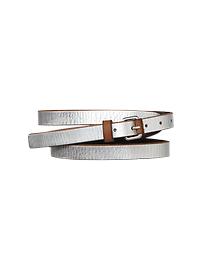 Metallic leather belt