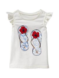 Embellished Americana flutter top