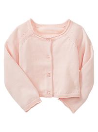 Pointelle-trim cardigan