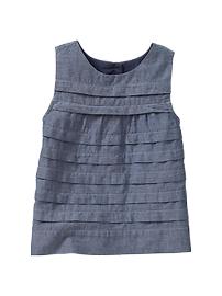 Pleated chambray top