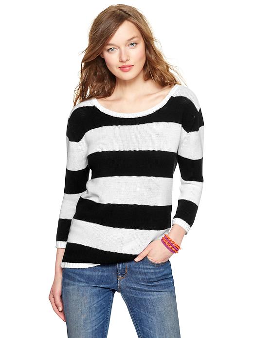Image number 1 showing, Striped chunky knit sweater