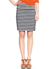 Striped foldover pencil skirt
