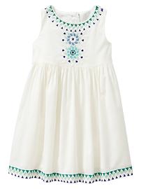 Embroidered geometric dress