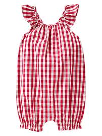 Gingham flutter one-piece