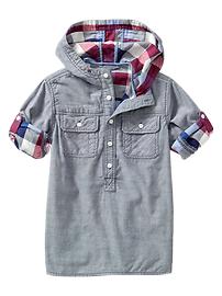 Convertible henley hoodie