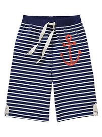 Graphic striped PJ shorts