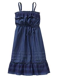 Chambray ruffle dress