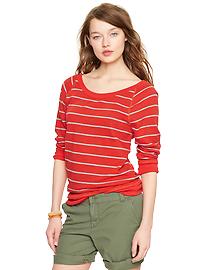 Striped slub raglan sweatshirt