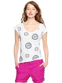 Medallion print slub dolman T