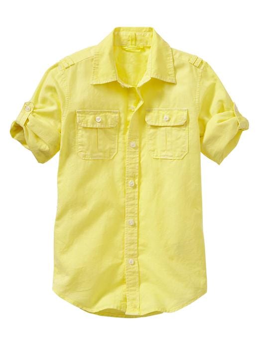 View large product image 1 of 1. Convertible garment-dyed shirt