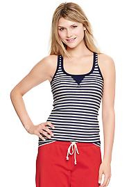 Bar-stripe ribbed tank