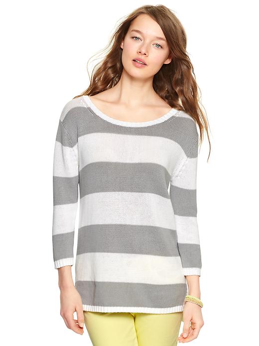 Image number 3 showing, Striped chunky knit sweater