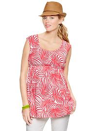 Printed cap-sleeve top