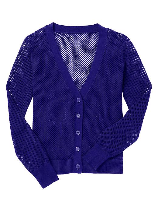 View large product image 1 of 1. Open-knit cardi