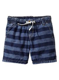 Striped chambray shorts
