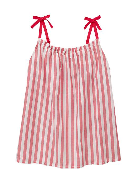 View large product image 1 of 1. Striped ruffle tank