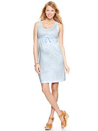 Printed tie-front tank dress