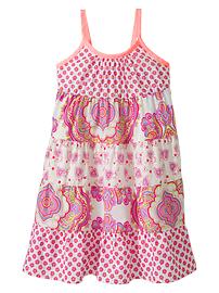 Multi-print blocked dress