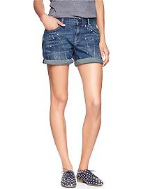 1969 splattered sexy boyfriend shorts