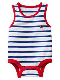 Contrast trim striped bodysuit