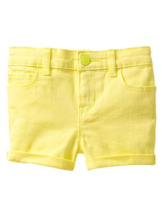Image number 4 showing, Neon denim shortie shorts