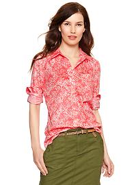 Fitted boyfriend print shirt