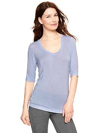 Pure Body sheer elbow-sleeve T